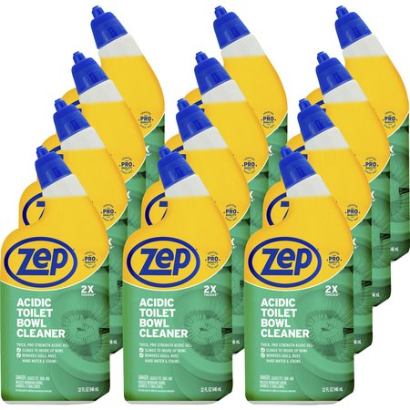 Zep Toilet Bowl Cleaner, Acidic, 32oz. Blue, PK 12 ZPEZUATBC32CT